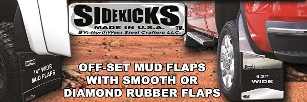 12.5in? Side-Kick Front or Rear Mud Flaps w/Black Bracket